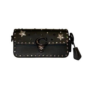 Coach Upcrafted Studio Baguette Bag With Crystal Rivets Black